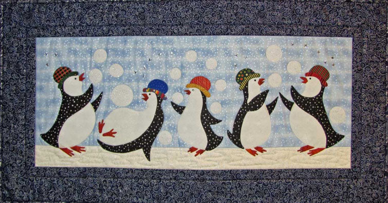 Penguins Playing with Snow Balls Quilt CJC-4562e - Downloadable Pattern