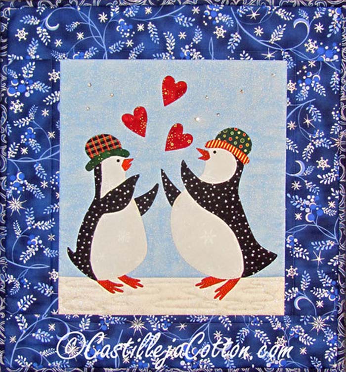 Penguins Catching Hearts Quilt Pattern CJC-4592 - Paper Pattern