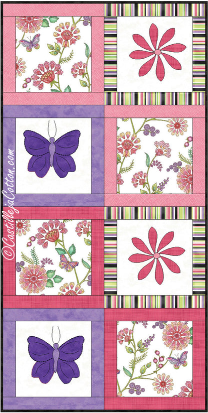 Butterfly and Flower Table Runner CJC-4717e - Downloadable Pattern