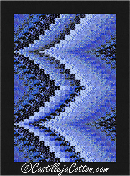 Bargello Peaks Sapphire Quilt CJC-47978e - Downloadable Pattern