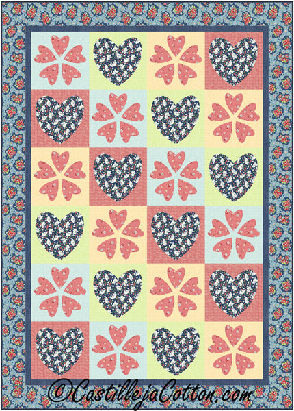 Hearts and Flowers Quilt Pattern CJC-48112 - Paper Pattern