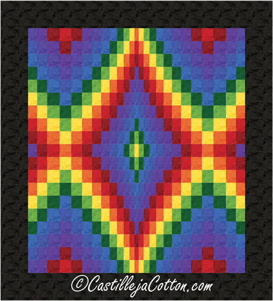 Bargello Diamond Echo Queen Quilt Pattern CJC-48921 - Paper Pattern