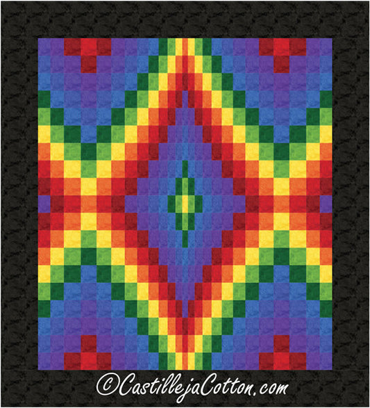 Bargello Diamond Echo Queen Quilt CJC-48921e - Downloadable Pattern