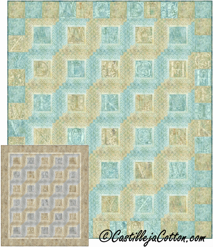 Log Cabin Monogram Quilt CJC-49086e - Downloadable Pattern