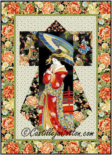 Kyoto Gardens Kimono Wall Hanging Quilt Pattern CJC-49429 - Paper Pattern