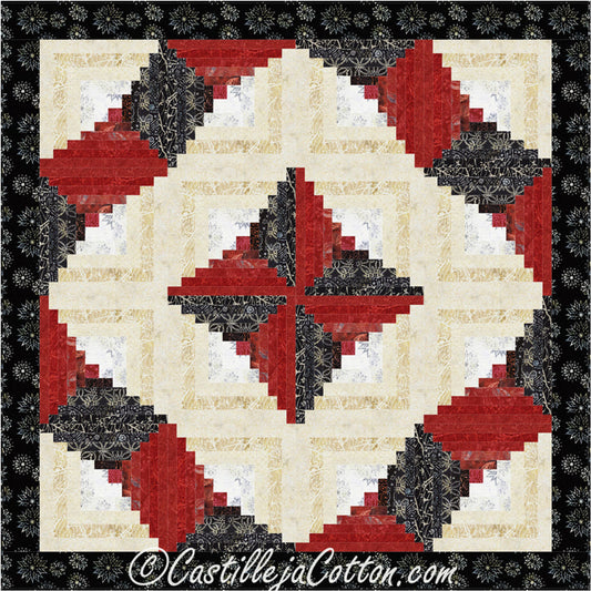 Twisting Log Cabin Quilt Pattern CJC-4961 - Paper Pattern