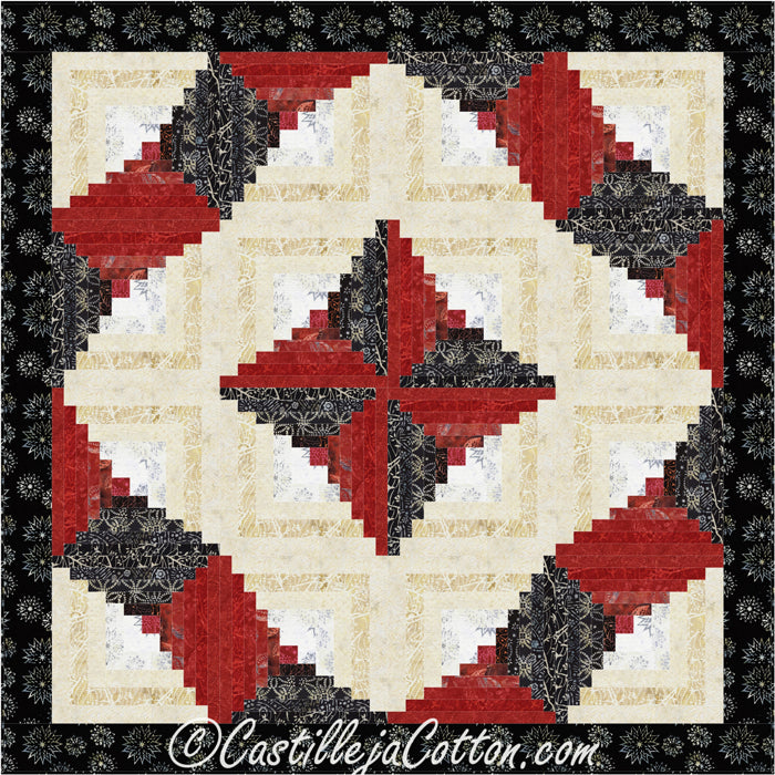 Twisting Log Cabin Quilt CJC-4961e - Downloadable Pattern