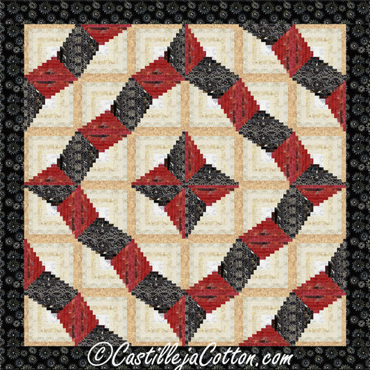 Curling Log Cabin Quilt Pattern CJC-4962 - Paper Pattern