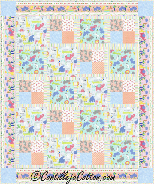 Framed Four Patch Quilt CJC-50332e  - Downloadable Pattern