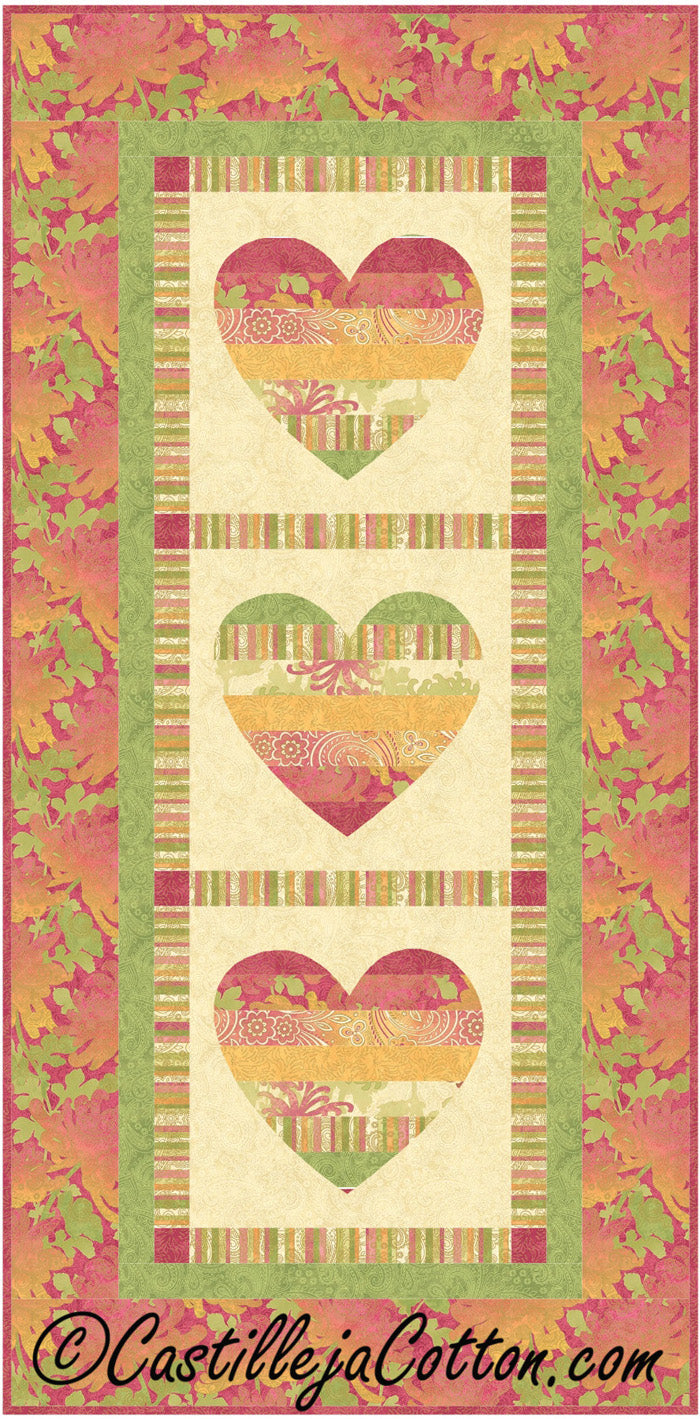 Whimsical Hearts Table Runner CJC-5051e - Downloadable Pattern