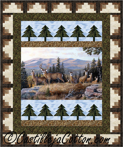 Log Cabin Trees Panel Quilt Pattern CJC-50671 - Paper Pattern