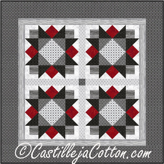 Star Flower Table Mat Quilt CJC-50772e - Downloadable Pattern