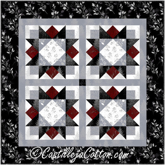 Star Flower Table Mat or Wall Hanging Quilt CJC-50773e - Downloadable Pattern