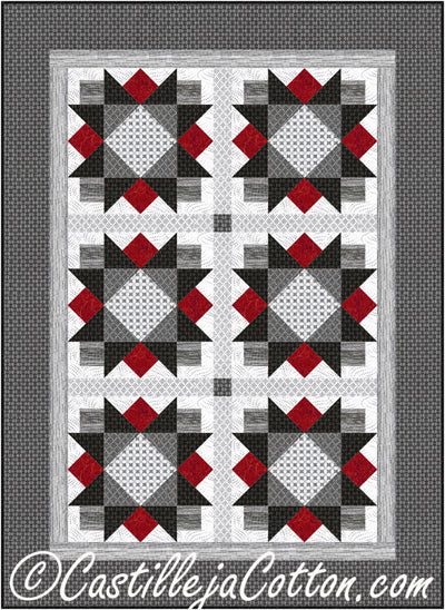 Star Flowers Lap Quilt CJC-5089e - Downloadable Pattern