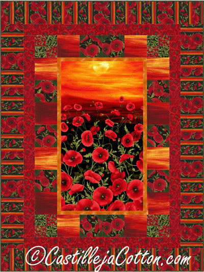 Sunset Poppies Quilt CJC-51141e - Downloadable Pattern