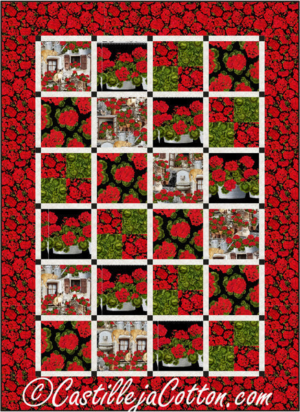 Geraniums Quilt Pattern CJC-51451 - Paper Pattern