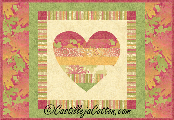 Dazzling Heart Placemat Quilt CJC-51501e - Downloadable Pattern