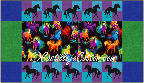 Neon Horses Runner Pattern CJC-52033 - Paper Pattern