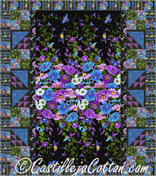 Cottage Flowers Panel Quilt Pattern CJC-52061 - Paper Pattern