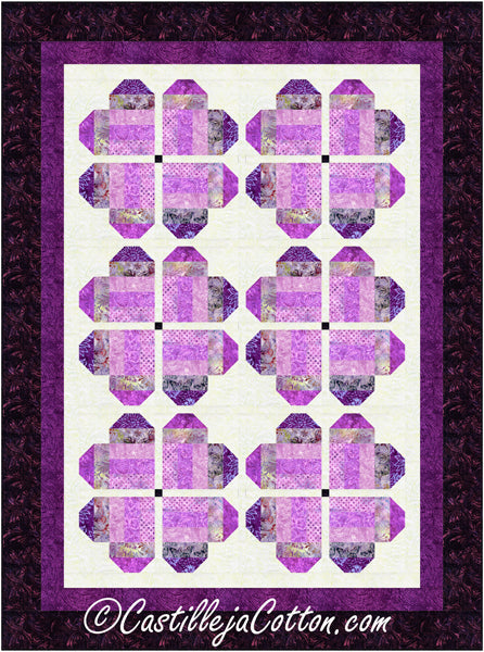 Heart Posies Quilt CJC-52292e - Downloadable Pattern