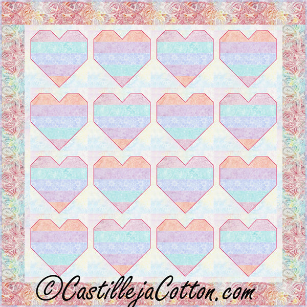 Pieced Hearts Quilt Pattern CJC-52301 - Paper Pattern