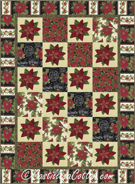 Merry Poinsettia Quilt Pattern CJC-52461 - Paper Pattern