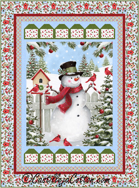 Snowman and Cardinals Quilt CJC-53493e - Downloadable Pattern