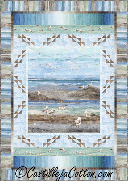 Ocean Sea Gulls Twin Quilt Pattern CJC-53571 - Paper Pattern