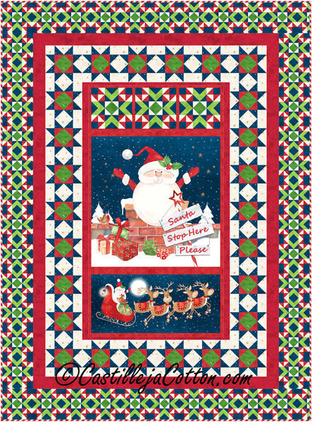 Santa on a Roof Quilt CJC-53831e - Downloadable Pattern