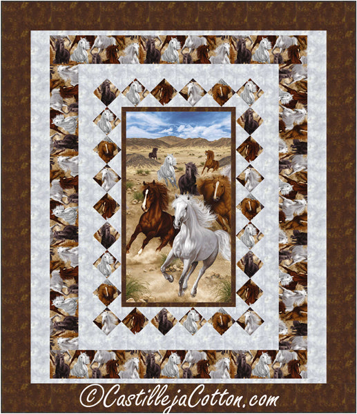 Untamed Horses Double Quilt Pattern CJC-53922 - Paper Pattern