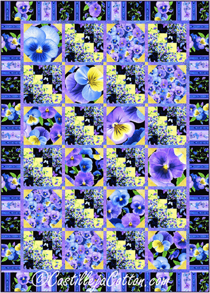 Pansies and Butterflies Quilt CJC-53931e - Downloadable Pattern