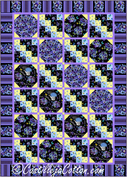 Pansies and Butterflies Quilt CJC-53933e - Downloadable Pattern