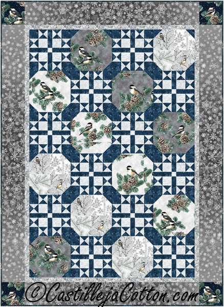 Snowflakes and Chickadees Quilt CJC-54041e - Downloadable Pattern