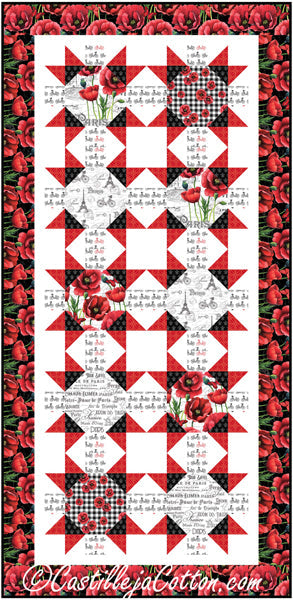 Paris and Poppies Runner CJC-54201e - Downloadable Pattern