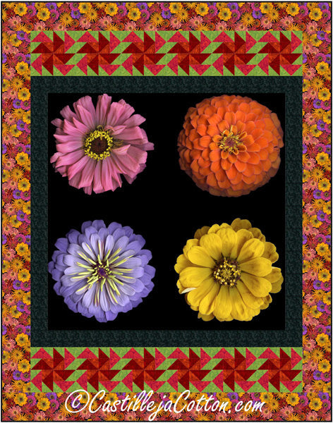 Pinwheel Flower Power Quilt CJC-54341e - Downloadable Pattern