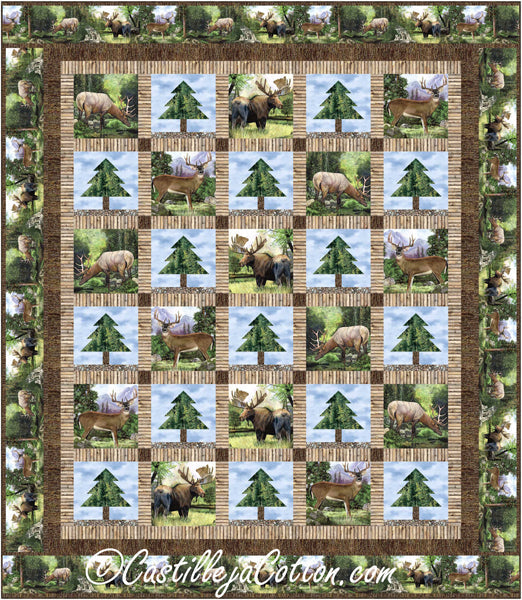 Deer, Elk and Moose Queen Quilt Pattern CJC-54423 - Paper Pattern