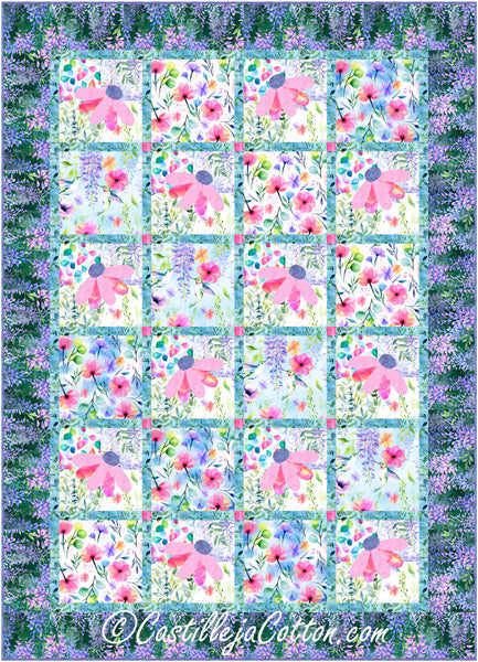 Cone and Wisteria Flowers Quilt Pattern CJC-54751 - Paper Pattern