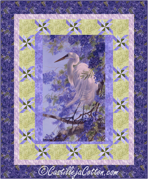 Heron and Flowers Quilt CJC-54951e - Downloadable Pattern