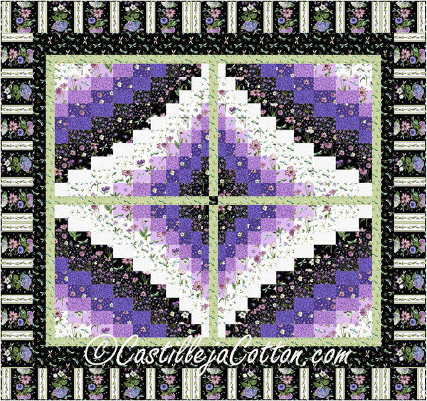 Stained Glass Flowers King Quilt Pattern CJC-55006 - Paper Pattern