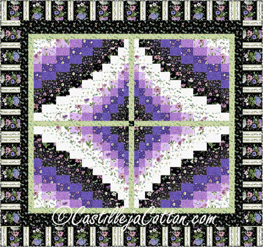 Stained Glass Flowers King Quilt CJC-55006e - Downloadable Pattern