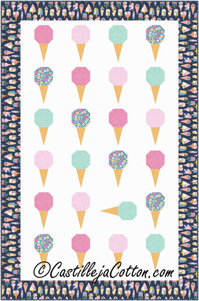 Ice Cream Cone Lap Quilt Pattern CJC-55192 - Paper Pattern