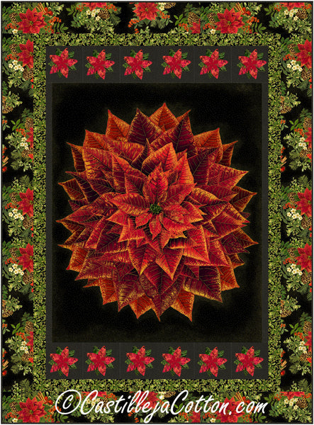 Poinsettia Panel Quilt CJC-55291e - Downloadable Pattern