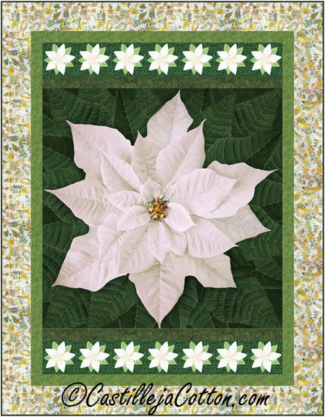 Holiday Poinsettia White Quilt Pattern CJC-55503 - Paper Pattern