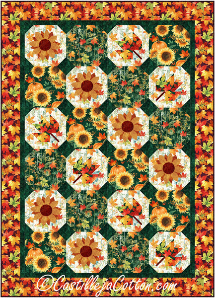 Leaves and Sunflower Quilt Pattern CJC-55611 - Paper Pattern