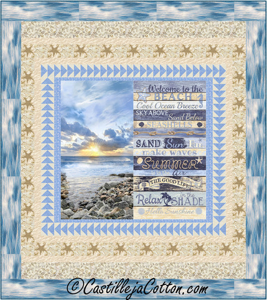 Beach Signs Queen Quilt CJC-55972e - Downloadable Pattern