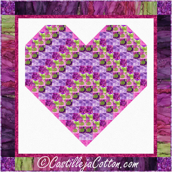 Floral Heart Lap Quilt Pattern CJC-56291 - Paper Pattern