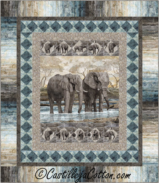 Elephants Queen Quilt Pattern CJC-56323 - Paper Pattern