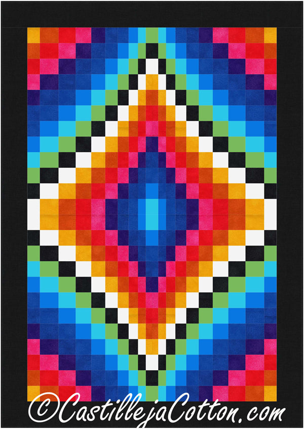 Rainbow Diamond Surface Quilt CJC-56461e - Downloadable Pattern