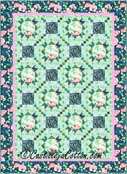 Roses and Leaves Quilt CJC-56552e - Downloadable Pattern