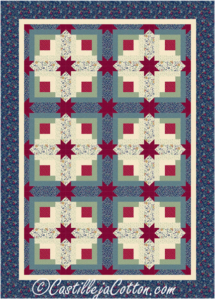 Log Cabin Stars Quilt Pattern CJC-57001 - Paper Pattern